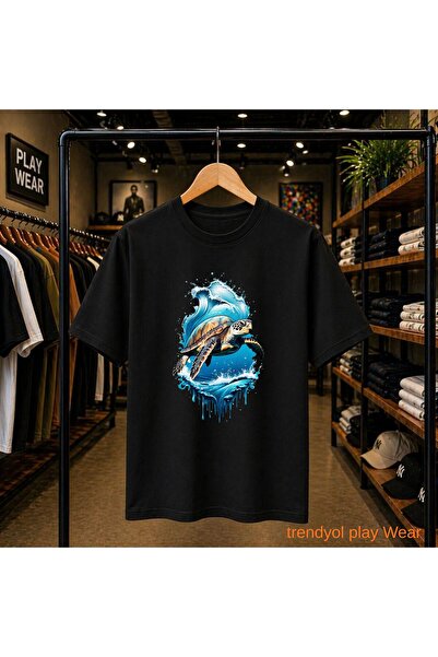 playwear Karetta Marine majica sa printom, 100% pamuk, oversize, široka, regu...