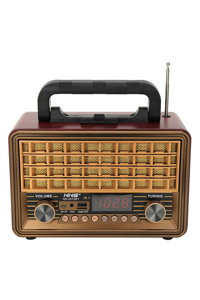 NNS 2021 Wooden Casing Radio Retro Fm Am Sw Radio Led Display Radio NS-2075 BT