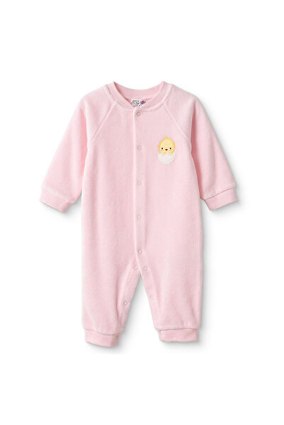 ebebek Hello Baby HelloBaby Kız Bebek Kadife Tulum Hayvan Baskılı Çıtçıtlı Bi...