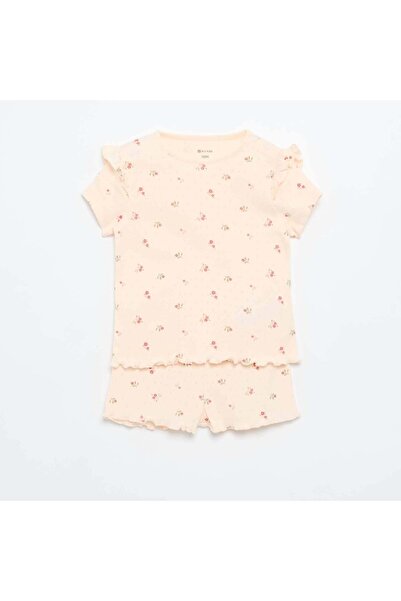 KIABI 2-piece short pointelle knit pajama set PINK