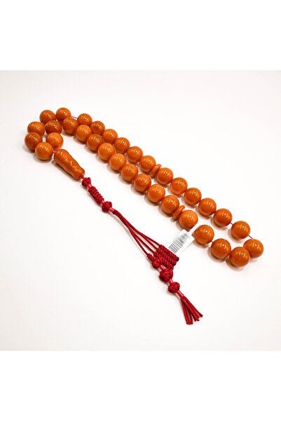 Generic Premium Heated Baltic Amber Rosary 33 Beads 17mm Vibrant Orange Praye...