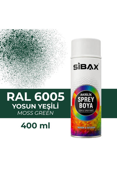 Sibax Akrilik Sprey Boya Parlak Yosun Yeşili(Ral 6005) 400 ML