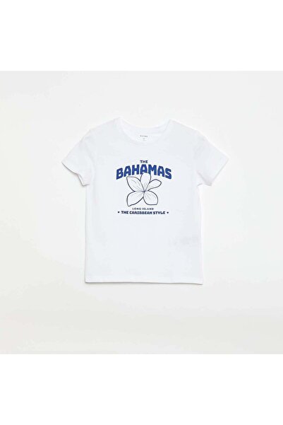 KIABI Short-sleeved T-shirt with printed message BLUE