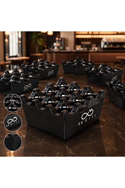 Bk Gift 10 Pieces of Grided Cast Iron Black Ashtray with Lid, Metal Ash Tray ...
