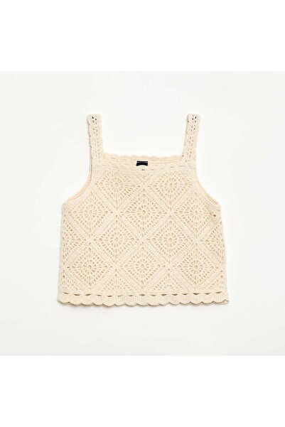 KIABI Solid crochet top ECRU