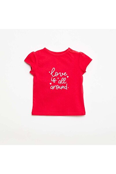 KIABI Printed Short-Sleeved T-Shirt RED
