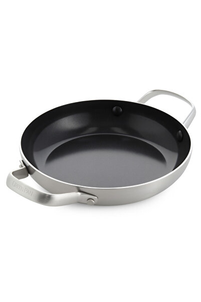 Greenpan Geneva 20 cm Paslanmaz Çelik Sahan | PFAS-FREE Thermolon™ Seramik Yüzey