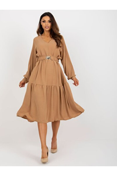 Och Bella Rochie Dama, Och Bella, Poliester, Rochie evazata, Camel, model TW-...