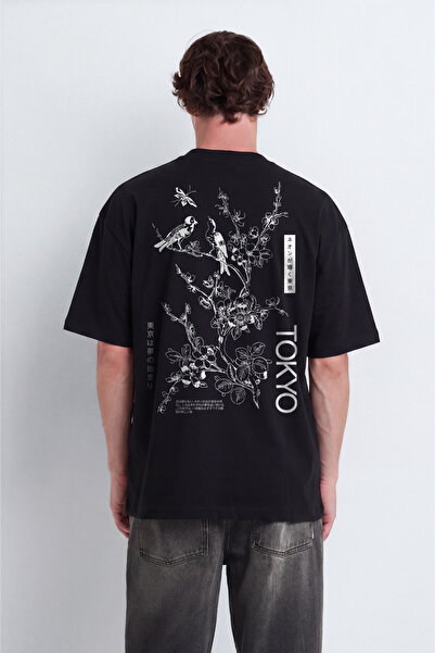 Butik Trend Biz Tokyo Themed Unisex Oversize Printed T-Shirt
