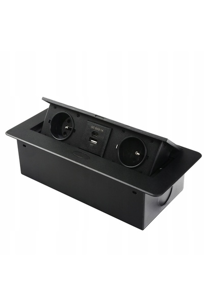 Spacetronik Priză încastrată retractabilă în blat, dublă, cu USB-C/A