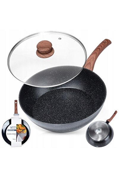 Vilde Tigaie GRANITĂ pentru prăjit și gătit în smântână, cu capac, 28 cm, 3,5L