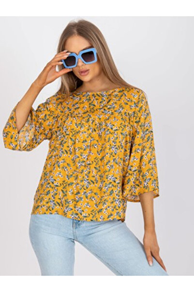 ZULUNA Bluza Dama, ZULUNA, Maneca 3/4, Galben inchis, model CHA-BZ-3203.46