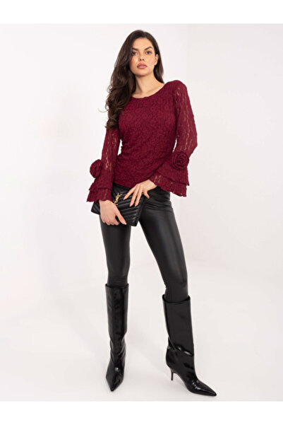 Italy Moda Bluza Dama, ITALY MODA, Poliester, Maneca lunga, Bordo, model IT-B...