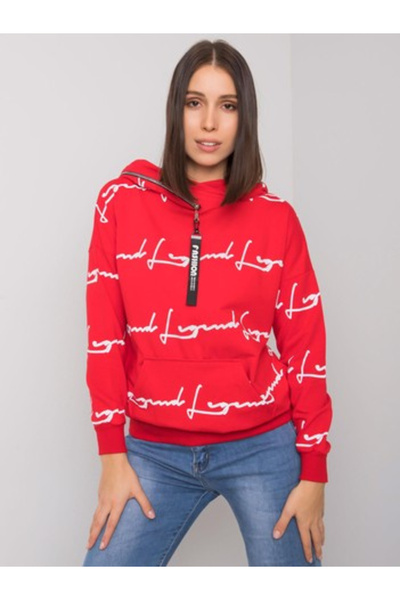 Relevance Hanorac Dama Maneca lunga, Imprimat, RELEVANCE, Rosu Casual Model R...