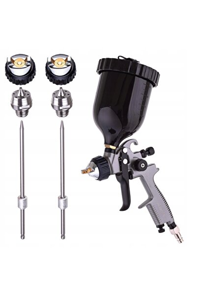 AUARİTA Pistol de vopsit cu 3 duze LVMP 1,3 1,7 2,0 și rezervor de 600ml