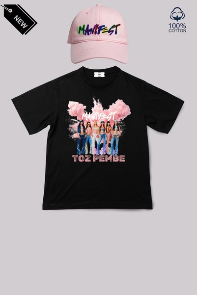 Generic Brand Manifest Group Dusty Pink Girls' Combination 100% Cotton T-Shirt & Printed Hat