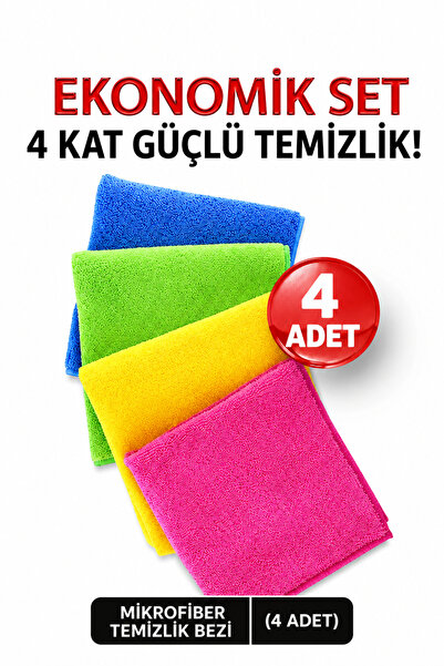 Mutfak Köşesi Set de 4 cârpe de curățare din microfibră super absorbantă, 30x...