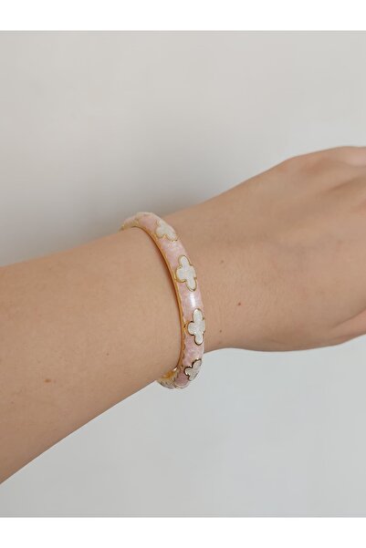 bijoux uniques mineli yonca detaylı yeni sezon kadın bilezik