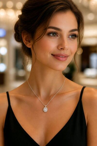 Monalisa Home Luxurious Figured Statement Necklace with Zircon Stones