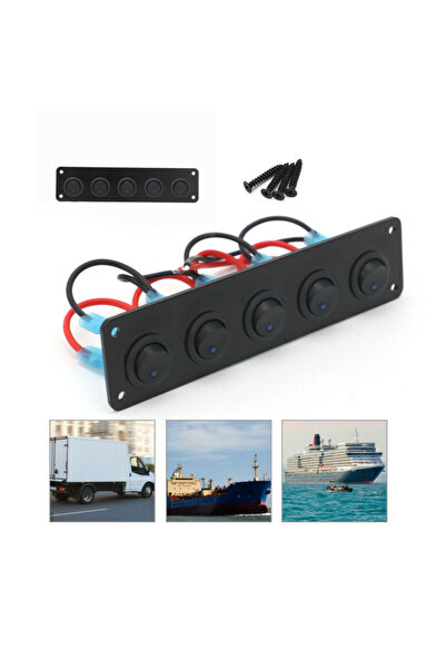 NO BRAND Priză USB cu panou de comutatoare 12V LED pentru ambarcațiuni și mașini