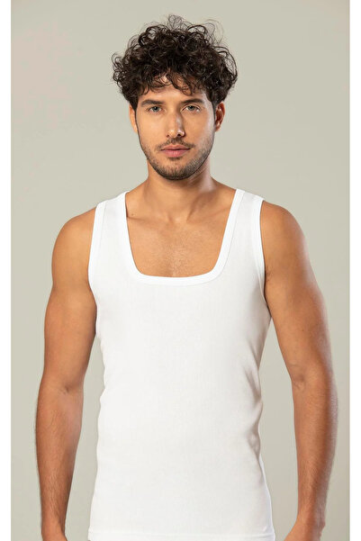 Erdem 1128 Men's Ribbed Camisole Undershirt Black White Gray 100% Cotton Ribb...