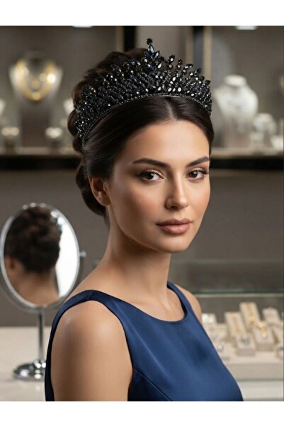 HOŞGÖR ACCESSORIES تاج الحنة المرصع بالأحجار وطراز الأميرة العروس