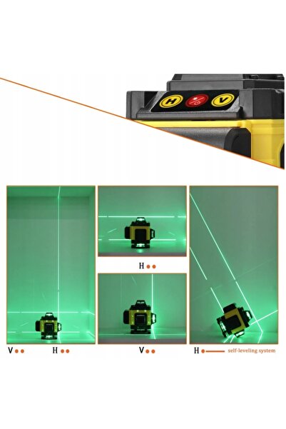 Extralink Nivelă laser cu linii încrucișate 360° 4D, 16 linii, set cu stativ
