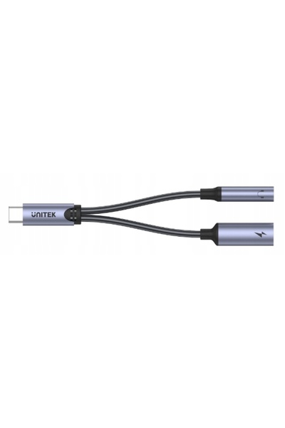 Unitek Adaptor USB-C la MiniJack 3,5mm USB-C 60W 15cm aluminiu