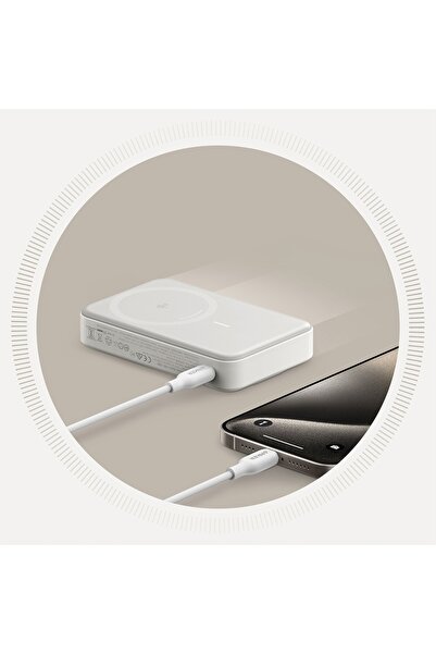 Anker Powerbank MagGo 10000mAh 15W MagSafe USB-C LCD Qi2 PowerIQ Alb