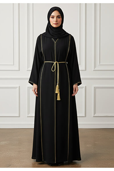 Nukhbaa The Gold-Trimmed Sovereign Abaya-892