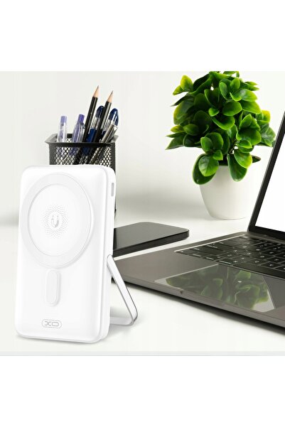 Xo Powerbank magnetic 10.000 mAh cu încărcare rapidă, compatibil Magsafe, alb