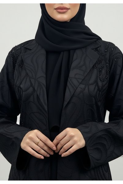 Nukhbaa The Onyx Sculpted Abaya-900
