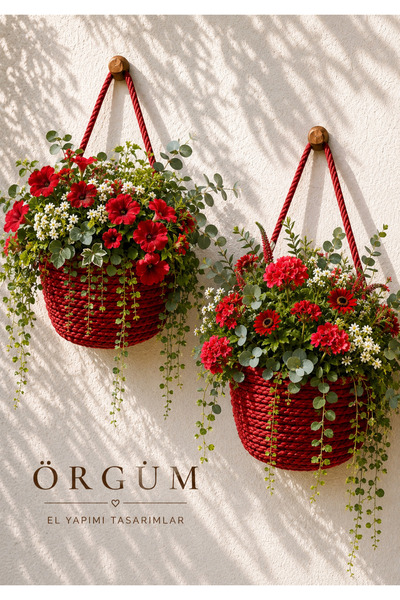 ÖRGÜM Sepet 12x12 Cm Dekoratif Hasır Gorünümlü Mini Organizer