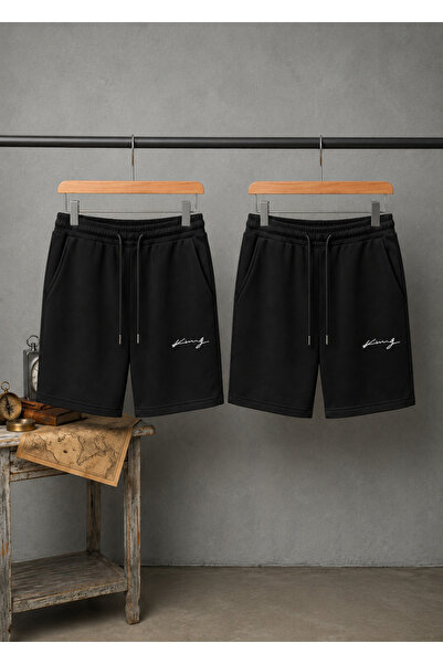 CLOTHES33 2-Piece Sport Shorts Thin Summer Sweat-Absorbing Handwritten King P...