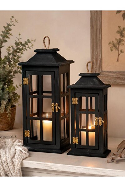 Colorido Candles COLORİDO DEKORATİF AMAÇLI AHŞAP 2 Lİ MUMLUK
