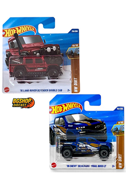 HOT WHEELS '19 Chevy Silverado Trail - 15 Land Rover Defender Double Cab