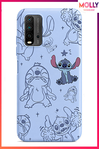 Molly REDMİ 9T İçin Bebe Mavisi Stitch Tatlı Çılgınlık Desenli Silikon Kılıf