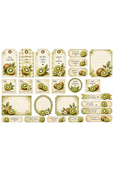 TELLGRAF Kiwi Themed Sticker Set (30X21 cm 1 Piece)