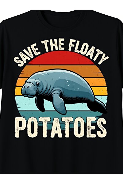En22 تي شيرت Manatee Save The Floaty Potatoes Sea Cow Funny Manatees 2 ريترو ...