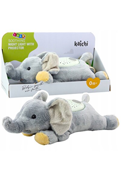 LeanToys Elefant de pluș, prieten de somn, proiector de sunete și zgomote.