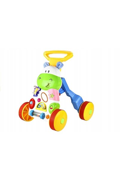 LeanToys Wesoły Pchacz Hipopotam cu oglindă și roți de cauciuc