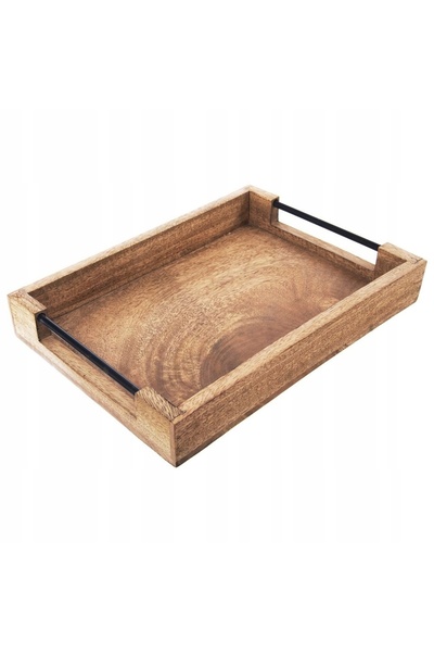Orion Tavă de servire pentru micul dejun, din lemn, 35,5x25,5x5,5 cm