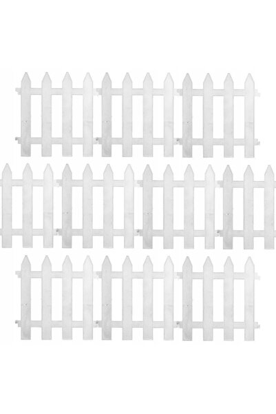 Vilde 10x Gard viu artificial din plastic alb, bordură pentru gazon, 3 m
