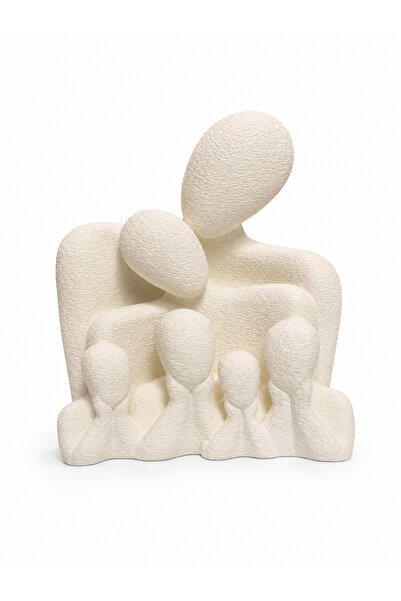 3dlink Statuetă Decorativă Familie cu Patru Copii – Sculptură Abstractă Albă,...