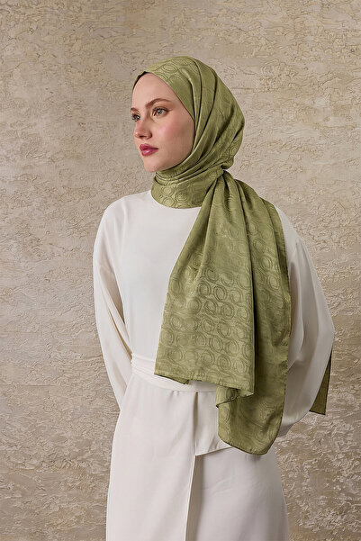SilkTouch Khaki Spiral Pattern Ayrobin Jacquard Shawl