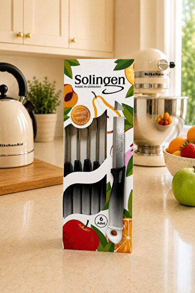 Solingen 6-Piece Fruit Knife Stainless Steel Serrated Sharp Kitchen Peeling C...
