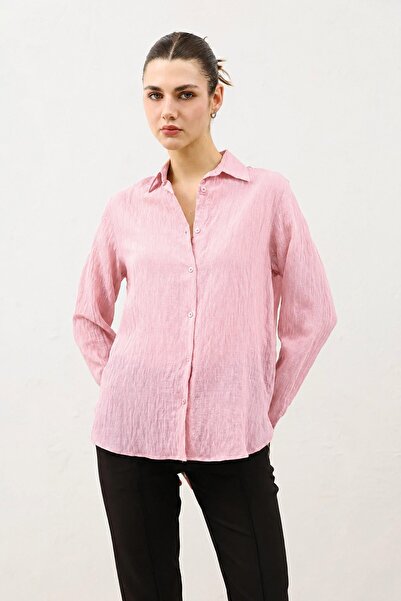 Antioch Pink Textured Women's Shirt