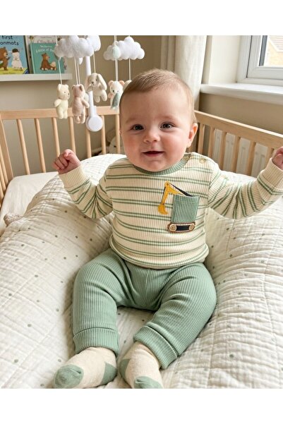 voyyo kids baby 100% Cotton 0-3-6-9-12 Months Baby Boy Scoop Embroidered Thin...