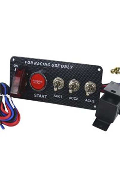 OEM Πάνελ με 4 διακόπτες και εκκίνηση κινητήρα 12V 15εκ. Κόκκινο