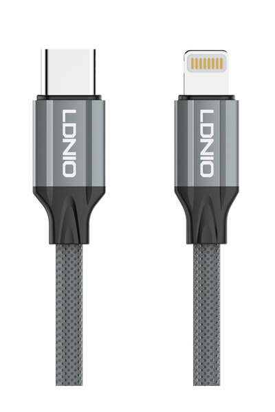 LDNIO Καλώδιο Lightning σε USB-C LC441I, 30W PD, 1μ, γκρι